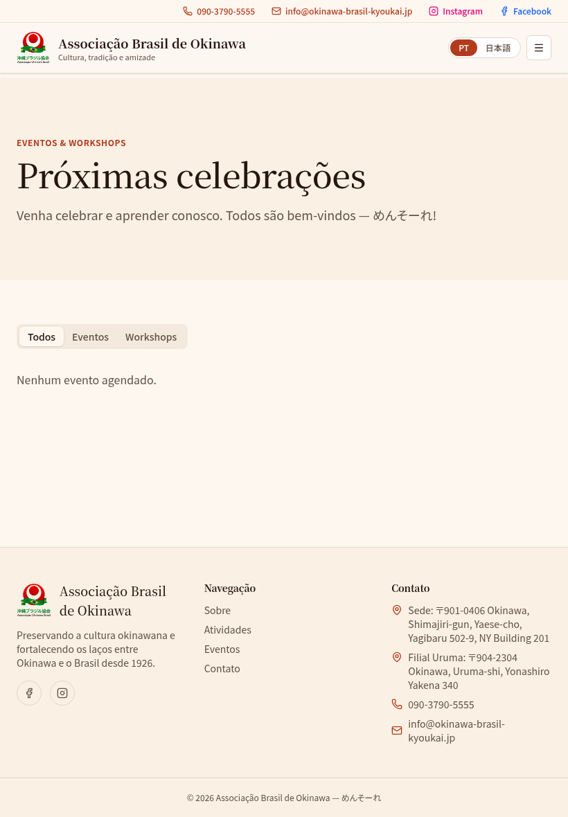 Calendário & Eventos